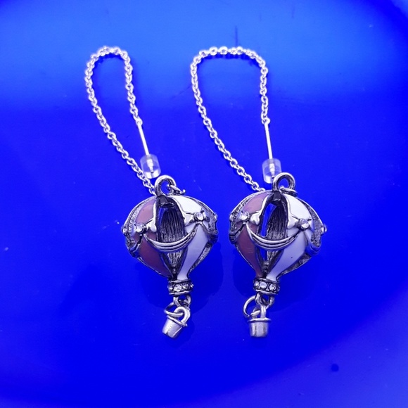 lmw0082 Jewelry - Whimsical Hot Air Balloon Thread Earrings 0 nickel